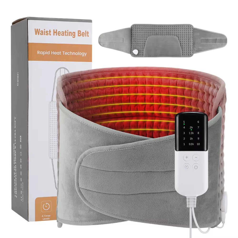 Electric Heating Waist Belt Warm Thermal 10-Gear Heating Pad Office Home Temperature Control Waist Belt Warming Back Hand Warmer