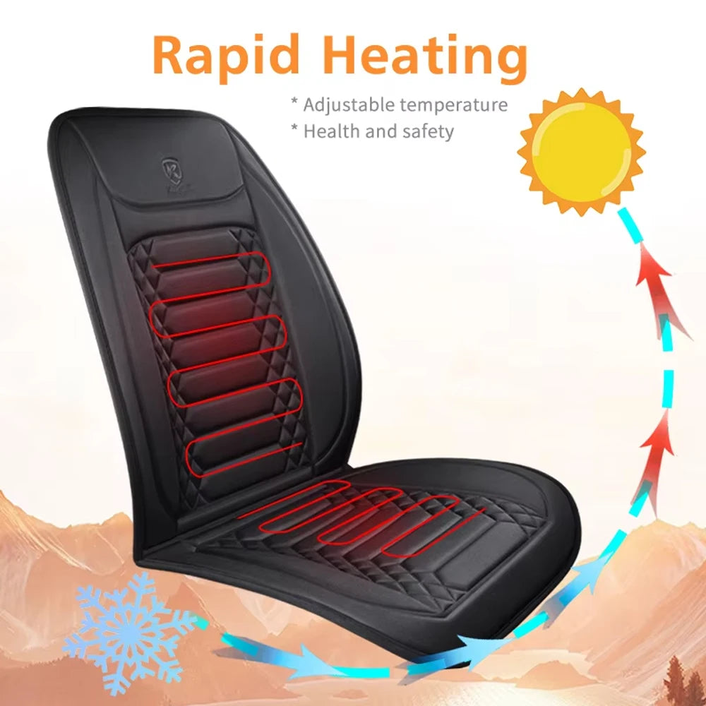 1/2Pcs Winter Heated Car Seat Cover 12V Heating Warmer Car Seat Cushion Auto Universal Car Seat Protector Cloak Cover Pads Set