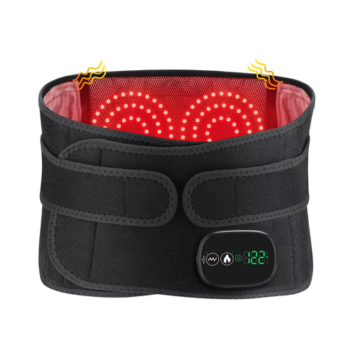 Cordless Heating Pad for Back Relief, Waist Massager 5000Mah Electric Lower Back Massage, Abdominal Back Heating Brace for Women Men, Black