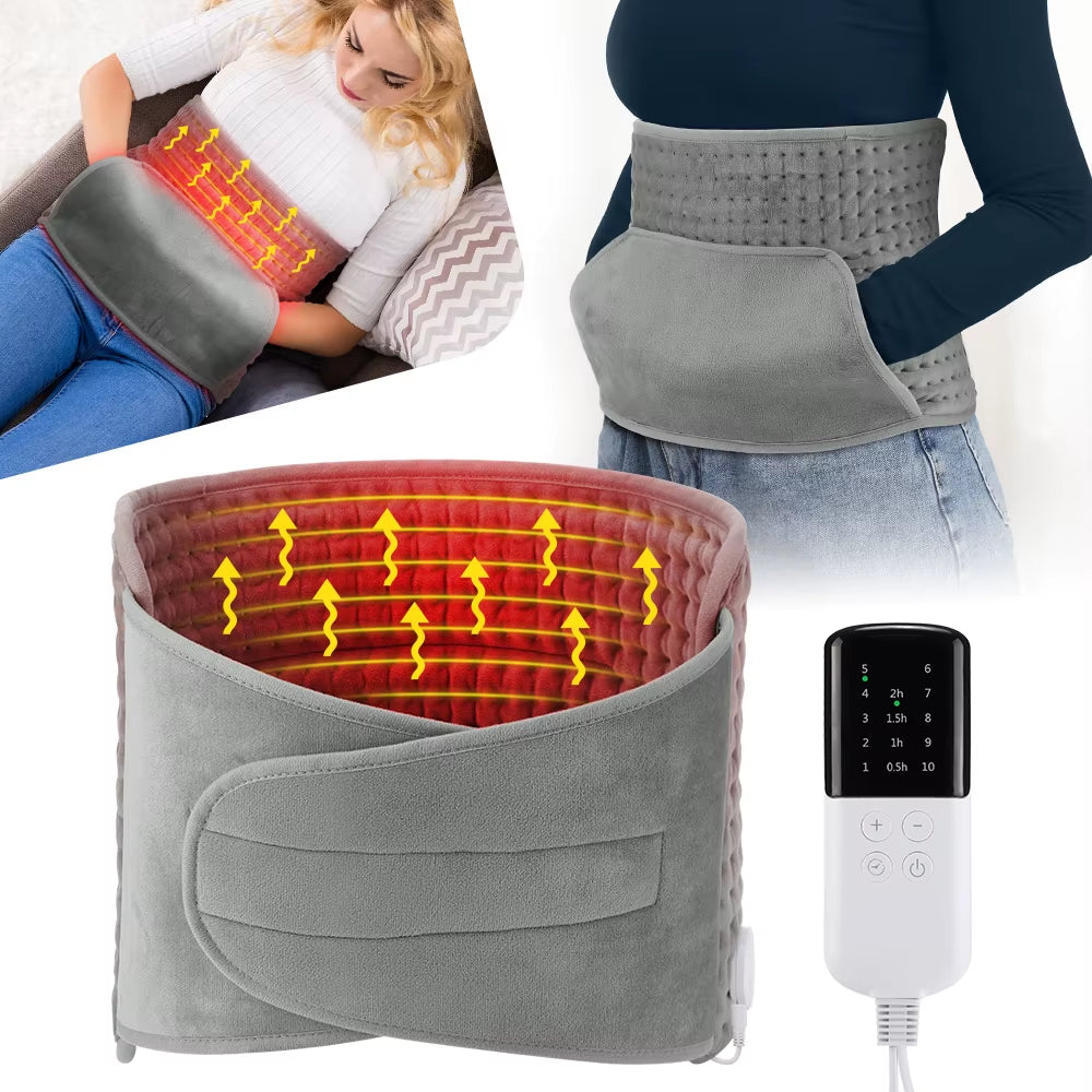 Electric Heating Waist Belt Warm Thermal 10-Gear Heating Pad Office Home Temperature Control Waist Belt Warming Back Hand Warmer